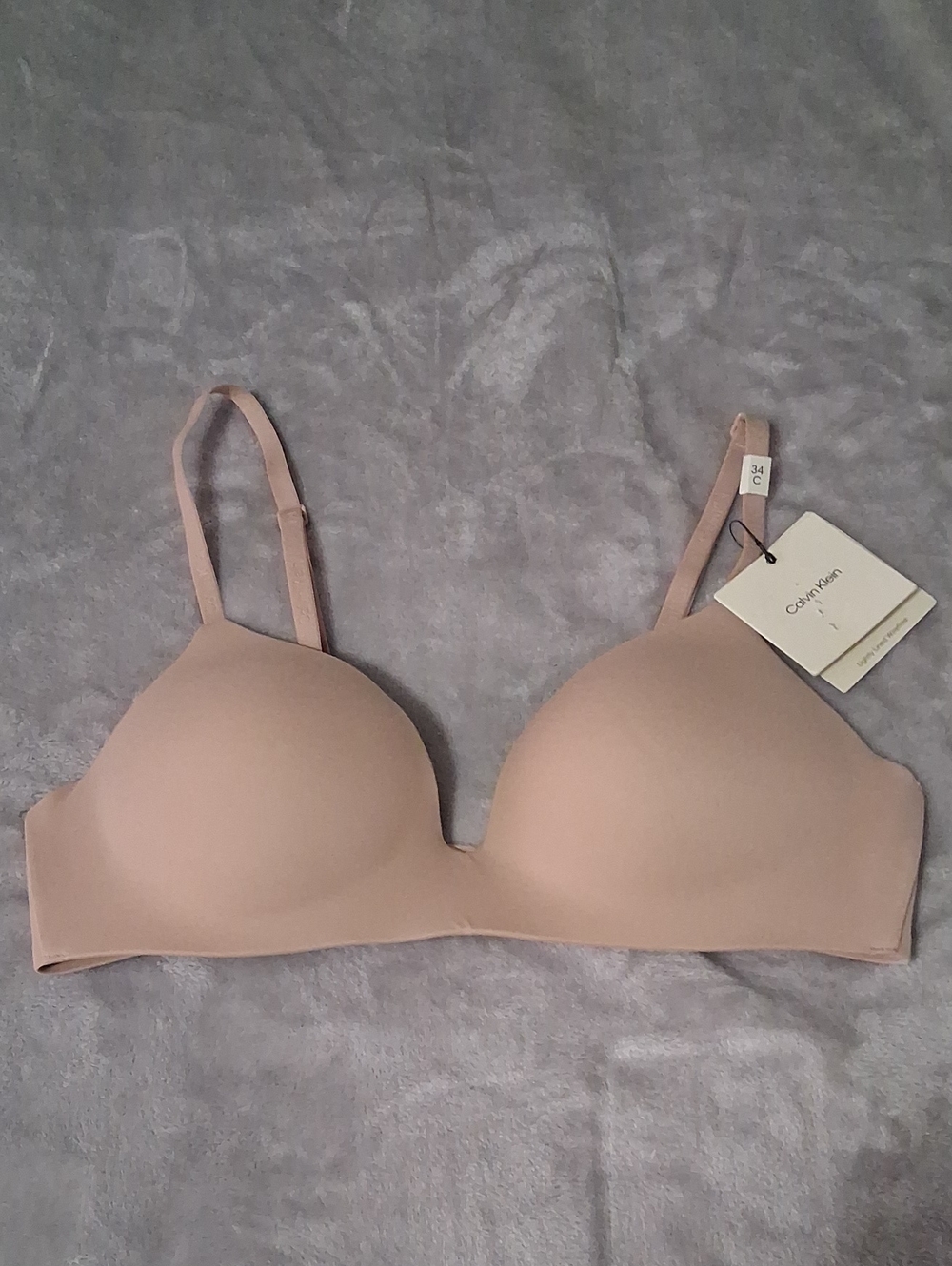 Calvin Klein Nude Lightly Lined Wirefree Seamless T-Shirt Bra 34C